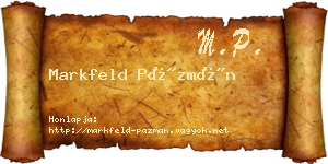 Markfeld Pázmán névjegykártya